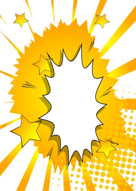 Basit karikatür arkaplanı, çizgi roman soyut konuşma balonu arkaplanı. Retro vektör çizgi romanları pop sanat tasarımı illüstrasyonu.