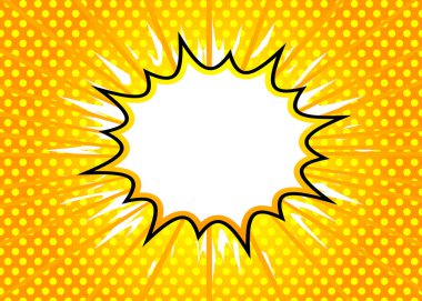 Basit karikatür arkaplanı, çizgi roman soyut konuşma balonu arkaplanı. Retro vektör çizgi romanları pop sanat tasarımı illüstrasyonu.