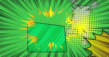 Çizgi film süper arka plan animasyonu, çizgi roman arka plan videosu. Retro vektör çizgi romanları pop sanat tasarımı.