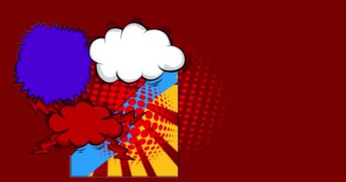 Çizgi film, arka plan animasyonu, çizgi roman arka plan videosu. Retro vektör çizgi romanları pop sanat tasarımı.