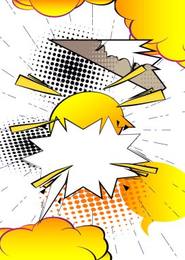 Süper Çizgi Film Arkaplanı, çizgi roman soyut arkaplan. Retro vektör çizgi romanları pop sanat çizimi tasarımı.