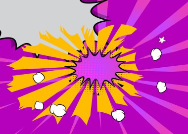 Süper Çizgi Film Arkaplanı, çizgi roman soyut arkaplan. Retro vektör çizgi romanları pop sanat çizimi tasarımı.