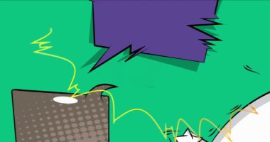 Süper karikatür arkaplan animasyonu, süper çizgi roman arka plan videosu. Retro vektör çizgi romanları pop sanat tasarımı.