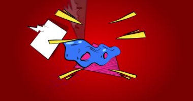 Harika bir karikatür arka plan animasyonu, çizgi roman arka plan videosu. Retro vektör çizgi romanları pop sanat tasarımı.