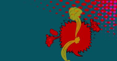 Harika bir karikatür arka plan animasyonu, çizgi roman arka plan videosu. Retro vektör çizgi romanları pop sanat tasarımı.