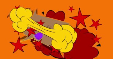 Harika bir karikatür arka plan animasyonu, çizgi roman arka plan videosu. Retro vektör çizgi romanları pop sanat tasarımı.