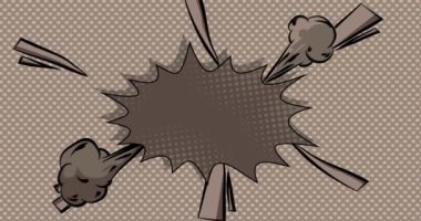 Çizgi film Gray çizgi roman arka plan animasyonu. Retro çizgi romanlar pop sanat konuşma balonu, video tasarımı.