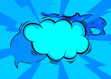 Çizgi film mavi arka plan, çizgi roman arkaplanı. Retro vektör çizgi romanları pop sanat tasarımı.