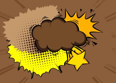 Çizgi film kahverengi ve sarı arka plan, çizgi roman arkaplanı. Retro vektör çizgi romanları pop sanat tasarımı.