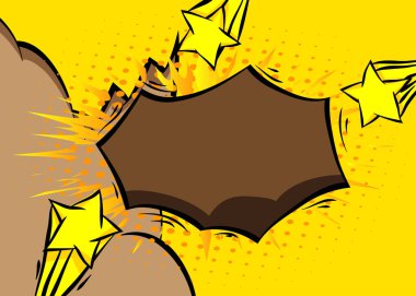 Çizgi film kahverengi ve sarı arka plan, çizgi roman arkaplanı. Retro vektör çizgi romanları pop sanat tasarımı.