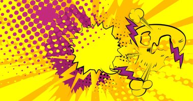 Çizgi film mor arka plan, çizgi roman arkaplanı. Retro vektör çizgi romanları pop sanat tasarımı.