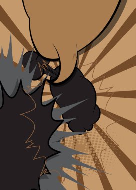 Çizgi film kahverengi ve siyah arkaplan, çizgi roman arkaplanı. Retro vektör çizgi romanları pop sanat tasarımı.