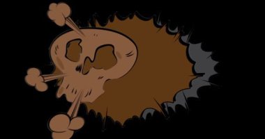 Çizgi film kahverengi ve siyah arkaplan animasyonu, çizgi roman arka plan videosu. Retro vektör çizgi romanları pop sanat tasarımı.