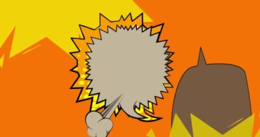 Çizgi film Gri ve sarı çizgi roman arkaplan animasyonu. Retro çizgi romanlar pop sanat konuşma balonu, video tasarımı.