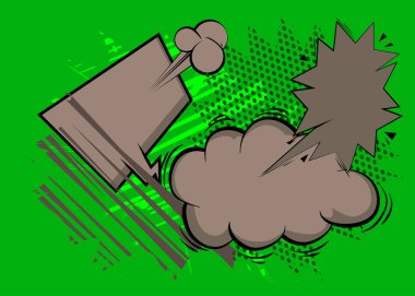 Çizgi film Yeşil ve Gri arka plan, çizgi roman arkaplanı. Retro vektör çizgi romanları pop sanat tasarımı.