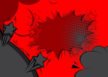 Çizgi film kırmızı ve siyah arkaplan, çizgi roman arkaplanı. Retro vektör çizgi romanları pop sanat tasarımı.