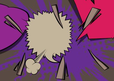 Çizgi film mor gri arka plan, çizgi roman arkaplanı. Retro vektör çizgi romanları pop sanat tasarımı.