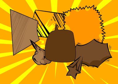 Çizgi film kahverengi ve sarı arka plan, çizgi roman arkaplanı. Retro vektör çizgi romanları pop sanat tasarımı.