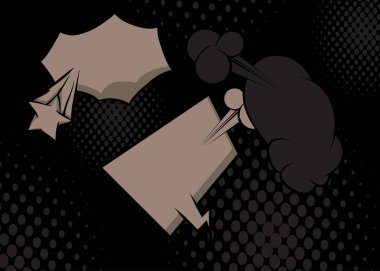 Çizgi film Gri ve Siyah zemin, çizgi roman arkaplanı. Retro vektör çizgi romanları pop sanat tasarımı.