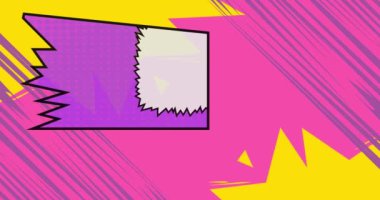 Çizgi film sarı ve pembe arka plan animasyonu, çizgi roman arka plan videosu. Retro vektör çizgi romanları pop sanat tasarımı.