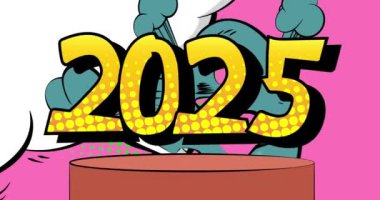 Comic Book Product sahne animasyonu 2025 numaralı sunum için. Retro çizgi roman arkaplan videosu.