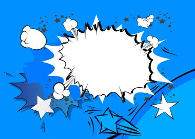 Çizgi roman Mavi ve Beyaz, çizgi roman geçmişi. Retro vektör çizgi romanları pop sanat tasarımı.