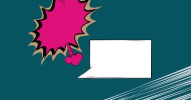 Karikatür arka plan animasyonu, çizgi roman arka plan videosu. Retro vektör çizgi romanları pop sanat tasarımı.