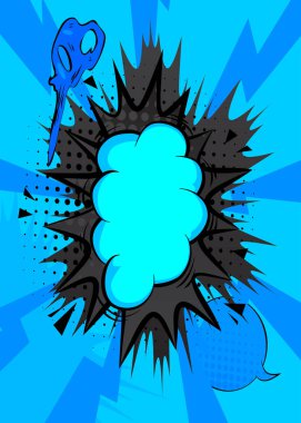 Gray ve Blue çizgi roman arka planı. Retro vektör çizgi romanları pop sanat tasarımı.