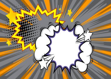 Çizgi film arkaplanı, çizgi roman arkaplanı. Retro vektör çizgi romanları pop sanat tasarımı.