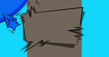 Çizgi film arka plan gri ve mavi animasyon, çizgi roman arka plan videosu. Retro vektör çizgi romanları pop sanat tasarımı.