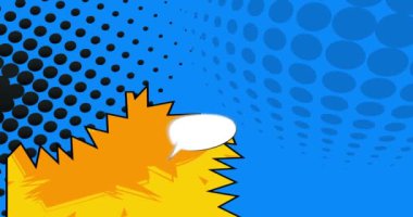 Boş konuşma balonlu Kırık Kalp çizgi filmi, çizgi roman duygu videosu. Retro çizgi roman pop sanat animasyonu.