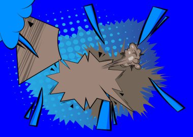 Çizgi film Gri ve Mavi arka plan, çizgi roman arkaplanı. Retro vektör çizgi romanları pop sanat tasarımı.