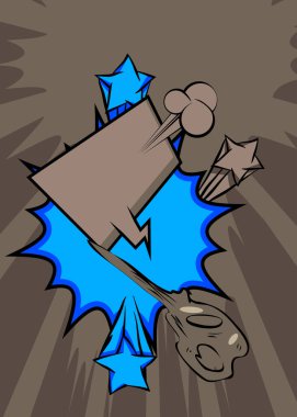 Çizgi film Gri ve Mavi arka plan, çizgi roman arkaplanı. Retro vektör çizgi romanları pop sanat tasarımı.