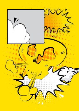 Çizgi film beyaz ve sarı arka plan, çizgi roman arkaplanı. Retro vektör çizgi romanları pop sanat tasarımı.