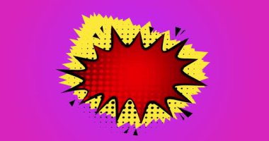 Harika bir karikatür arka plan animasyonu, çizgi roman arka plan videosu. Retro vektör çizgi romanları pop sanat tasarımı.