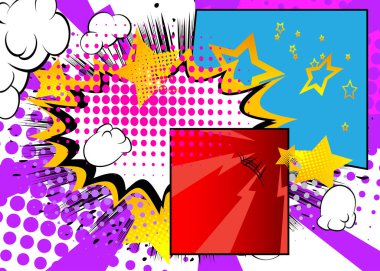 Çizgi film arkaplanı, çizgi roman arkaplanı. Retro vektör çizgi romanları pop sanat tasarımı.