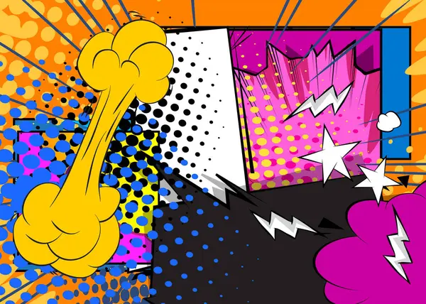 Çizgi film arkaplanı, çizgi roman arkaplanı. Retro vektör çizgi romanları pop sanat tasarımı.