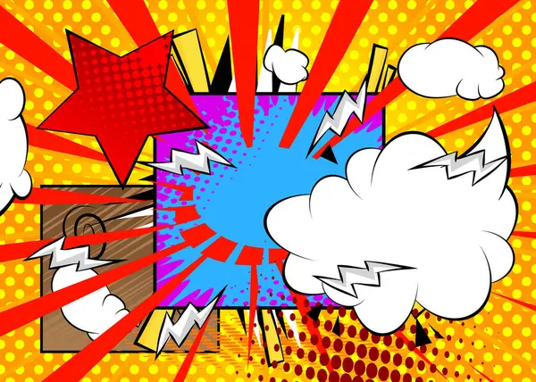 Çizgi film arkaplanı, çizgi roman arkaplanı. Retro vektör çizgi romanları pop sanat tasarımı.