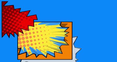 Harika bir karikatür arka plan animasyonu, çizgi roman arka plan videosu. Retro vektör çizgi romanları pop sanat tasarımı.