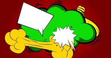 Çizgi film arkaplan animasyonu, çizgi roman arka plan videosu. Retro çizgi roman pop sanat tasarımı.