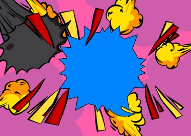 Çizgi film arkaplanı, çizgi roman arkaplanı. Retro vektör çizgi romanları pop sanat tasarımı.