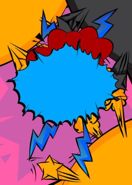 Çizgi film arkaplanı, çizgi roman arkaplanı. Retro vektör çizgi romanları pop sanat tasarımı.