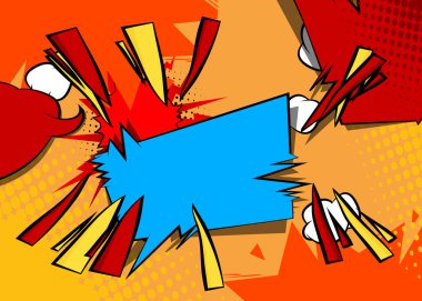 Çizgi film, çizgi roman geçmişi. Retro vektör çizgi romanları pop sanat tasarımı.