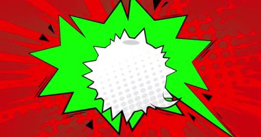 Çizgi film boş konuşma balonu, çizgi roman videosu. Retro çizgi roman pop sanat animasyonu.