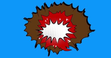 Çizgi film boş konuşma balonu, çizgi roman videosu. Retro çizgi roman pop sanat animasyonu.