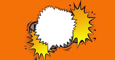 Çizgi film boş konuşma balonu, çizgi roman videosu. Retro çizgi roman pop sanat animasyonu.