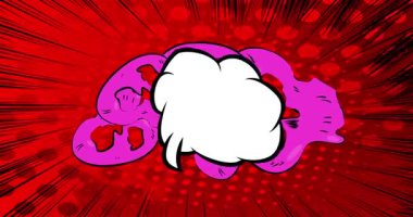 Çizgi film arkaplan animasyonu, çizgi roman arka plan videosu. Retro vektör çizgi romanları pop sanat tasarımı.