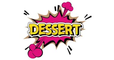 Çizgi roman, pop sanatı baloncuklu tatlı metni. Çizgi roman hareketi grafikleri.