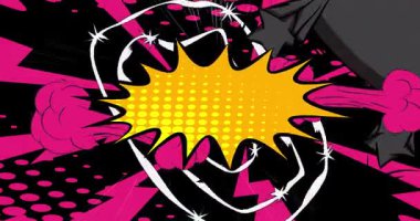 Harika bir karikatür arka plan animasyonu, çizgi roman arka plan videosu. Retro vektör çizgi romanları pop sanat tasarımı.