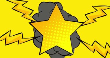 Çizgi film yıldızı, çizgi roman retro vektör çizgi roman pop sanat tasarımı.